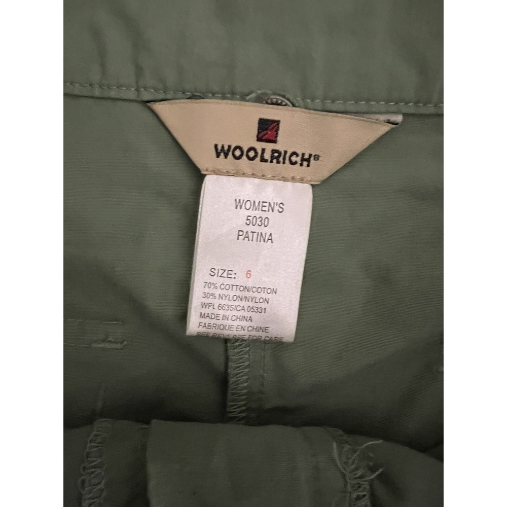 Woolrich Utility Midi Skirt Olive Green Size 6 Size Zipper Back Pockets - Picture 2 of 8
